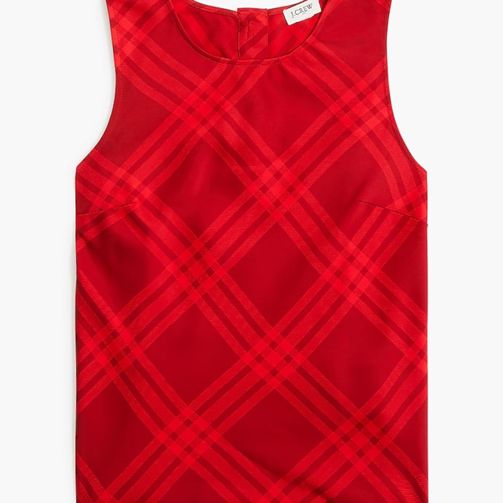 J. Crew Red Plaid Sleeveless Holiday 2024 Shell Top 3X NWOT